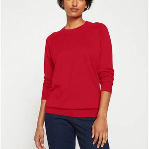 Universal Standard Sweater Eco Relaxed Core Long Sleeve Knit Vermilion Red 10 12